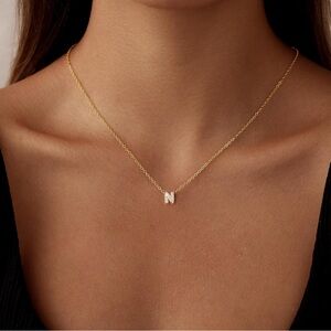 Gold Initial 'N' Necklace - Dainty Personalized Pendant